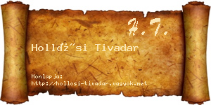 Hollósi Tivadar névjegykártya